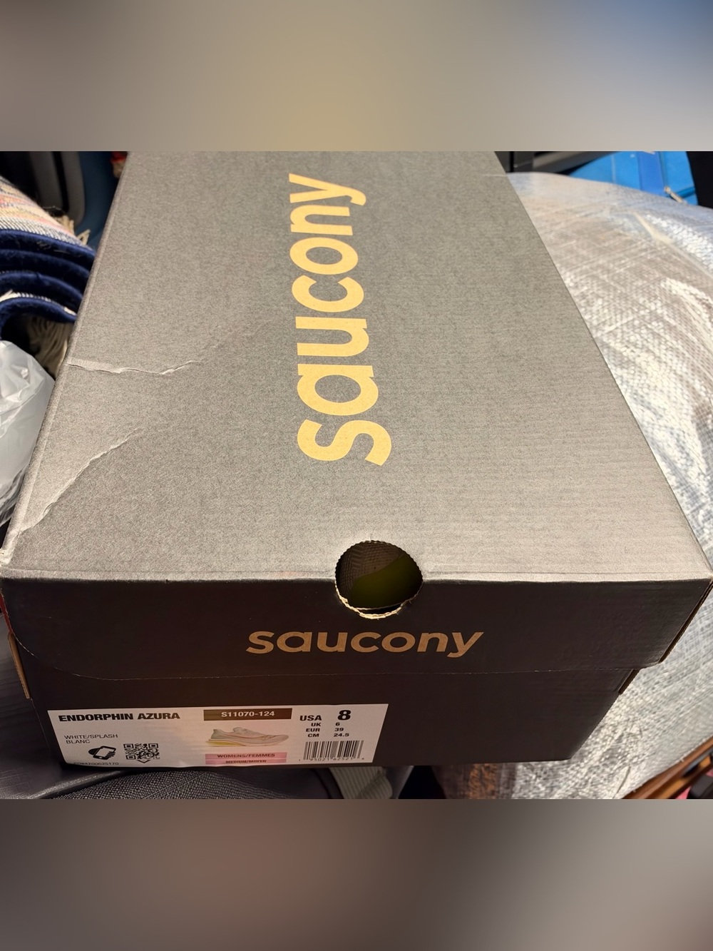 Saucony Women’s White, Aqua & Neon Yellow Running Shoes - Picture 11 of 12
